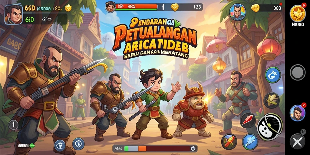Tangkapan layar gameplay seru di 66D dengan aksi cepat dan grafis menawan.