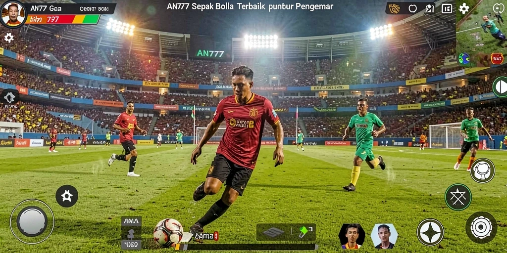Gameplay AN777 yang seru dan memukau saat bermain sepak bola.