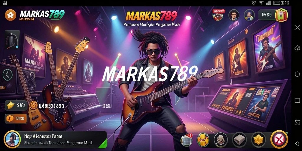 Tampilan gameplay di MARKAS789 saat menikmati musik.