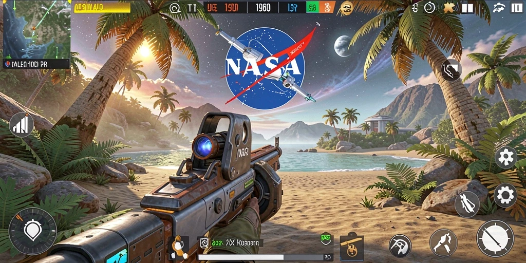 Tampilan gameplay seru dari NASA4D dalam suasana petualangan TPS.